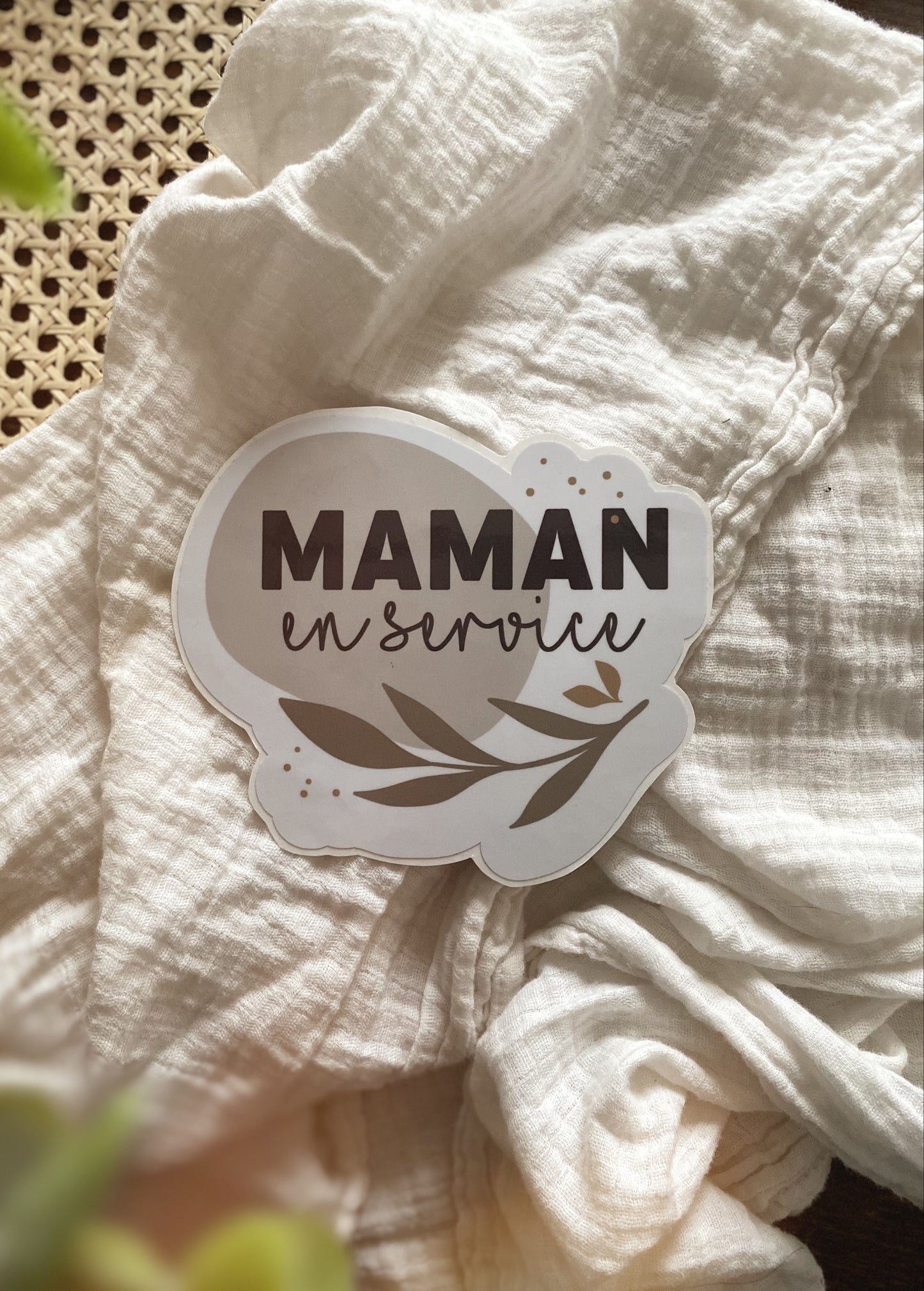 Autocollant voiture « Maman en service »