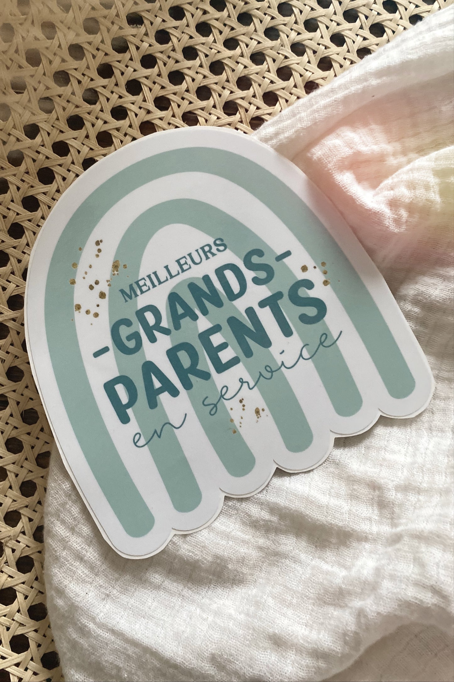 Autocollant voiture « Meilleurs grands-parents en service »