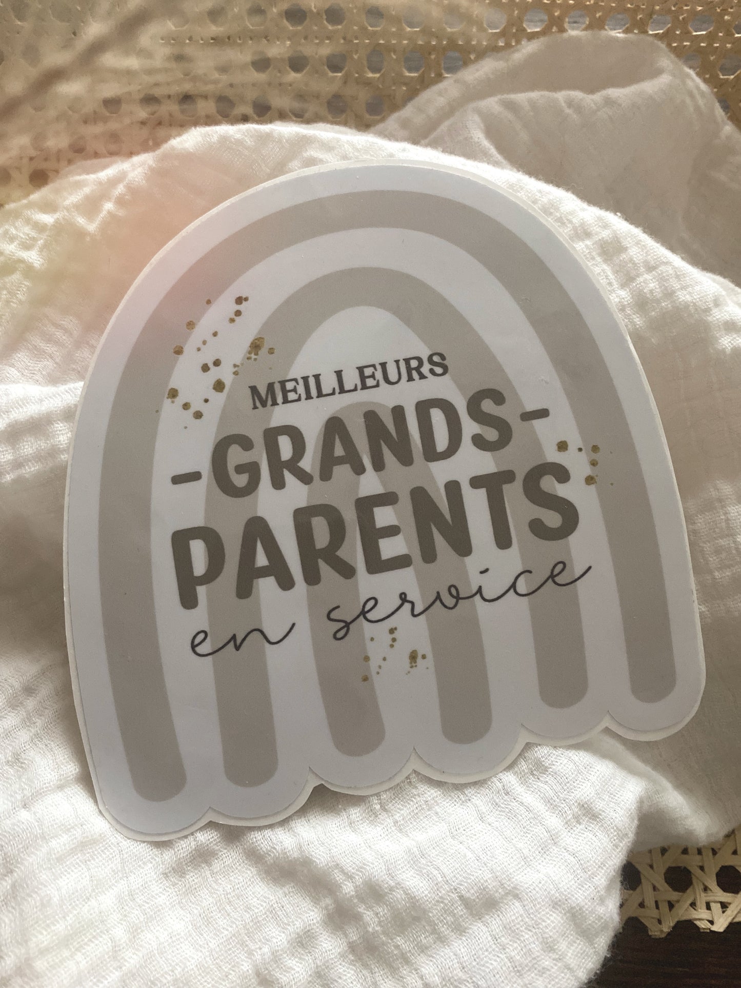 Autocollant voiture « Meilleurs grands-parents en service »