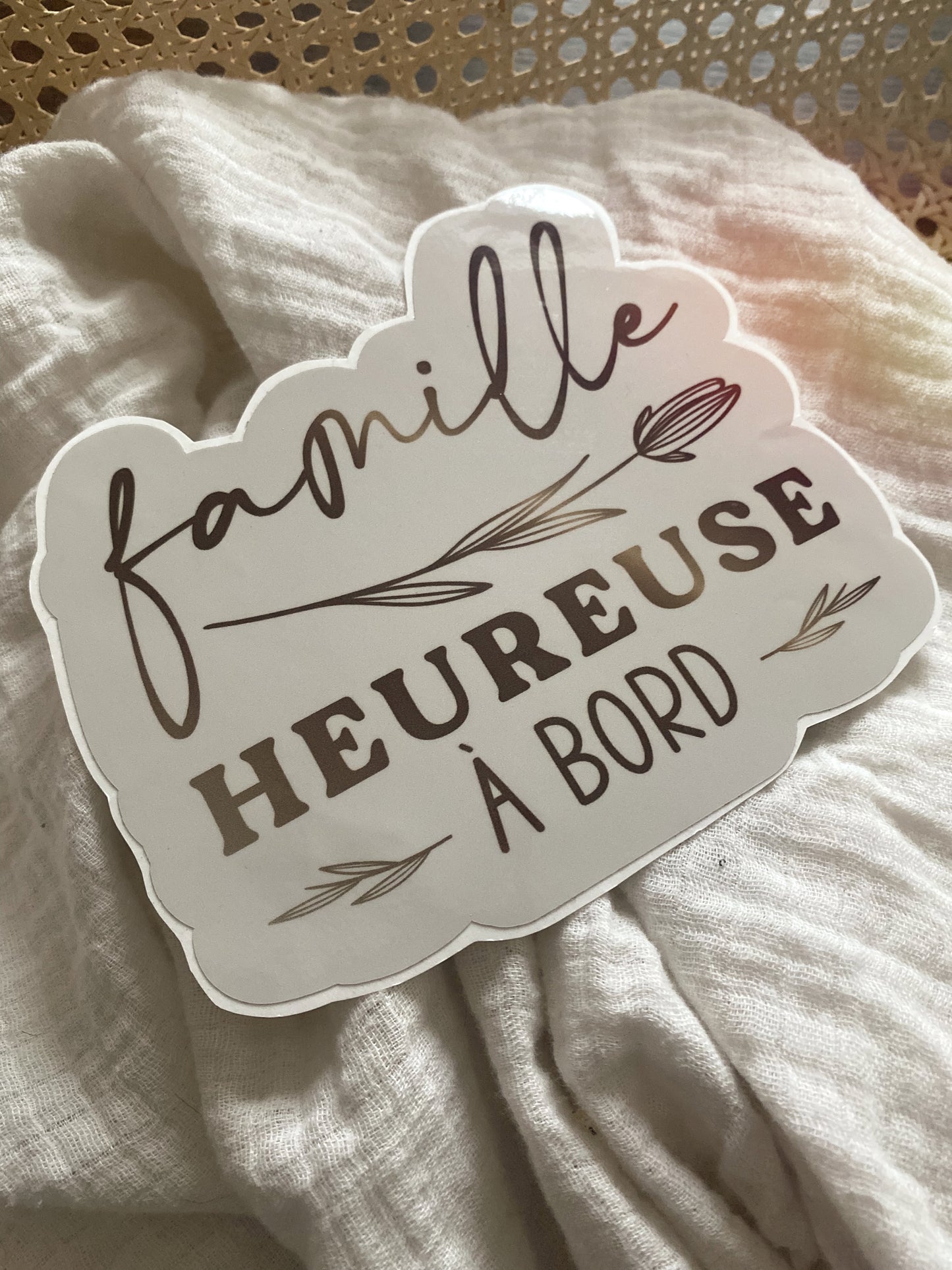 Autocollant voiture « Famille heureuse à bord »