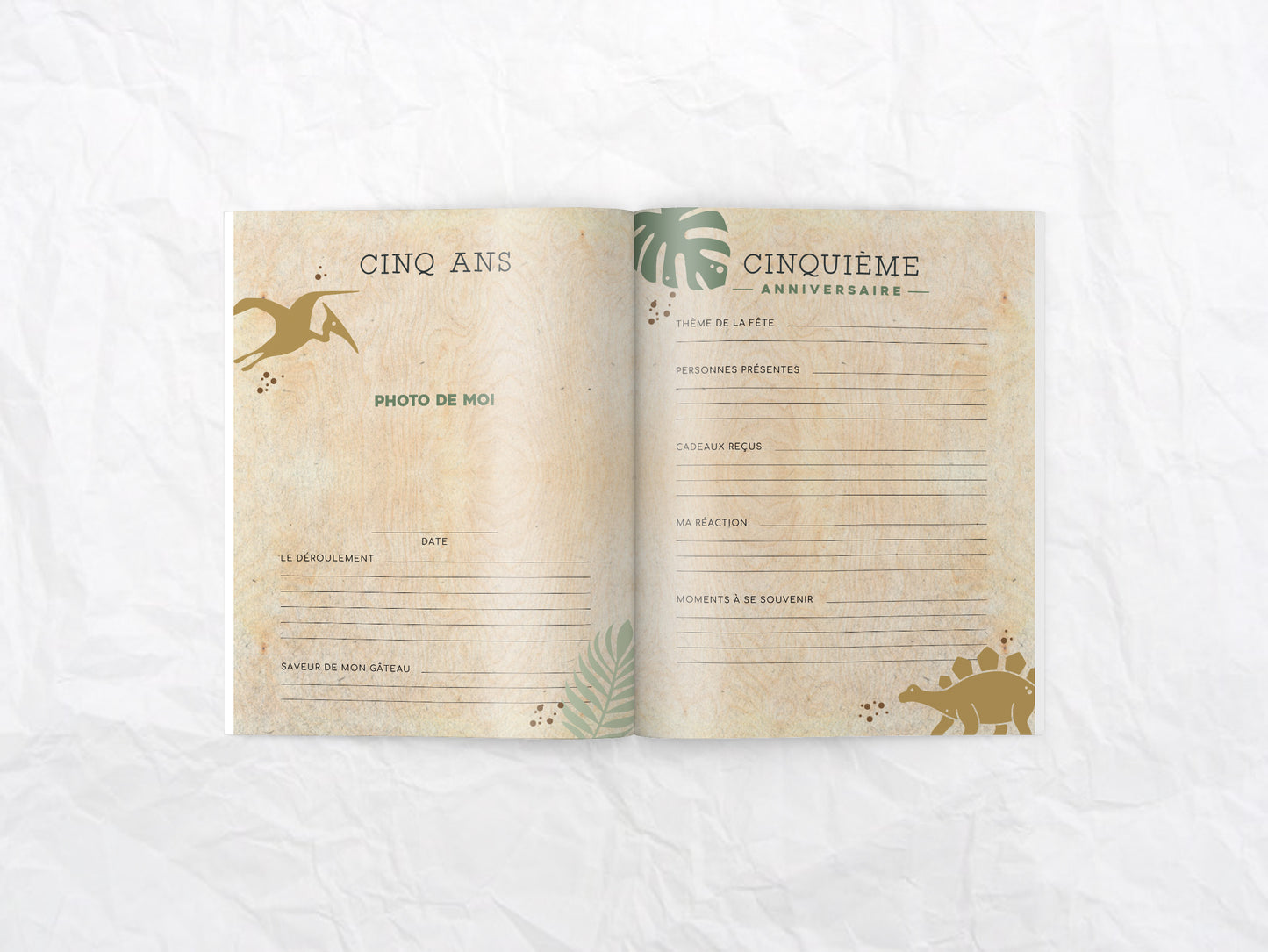 Livre de naissance Monde des dinos