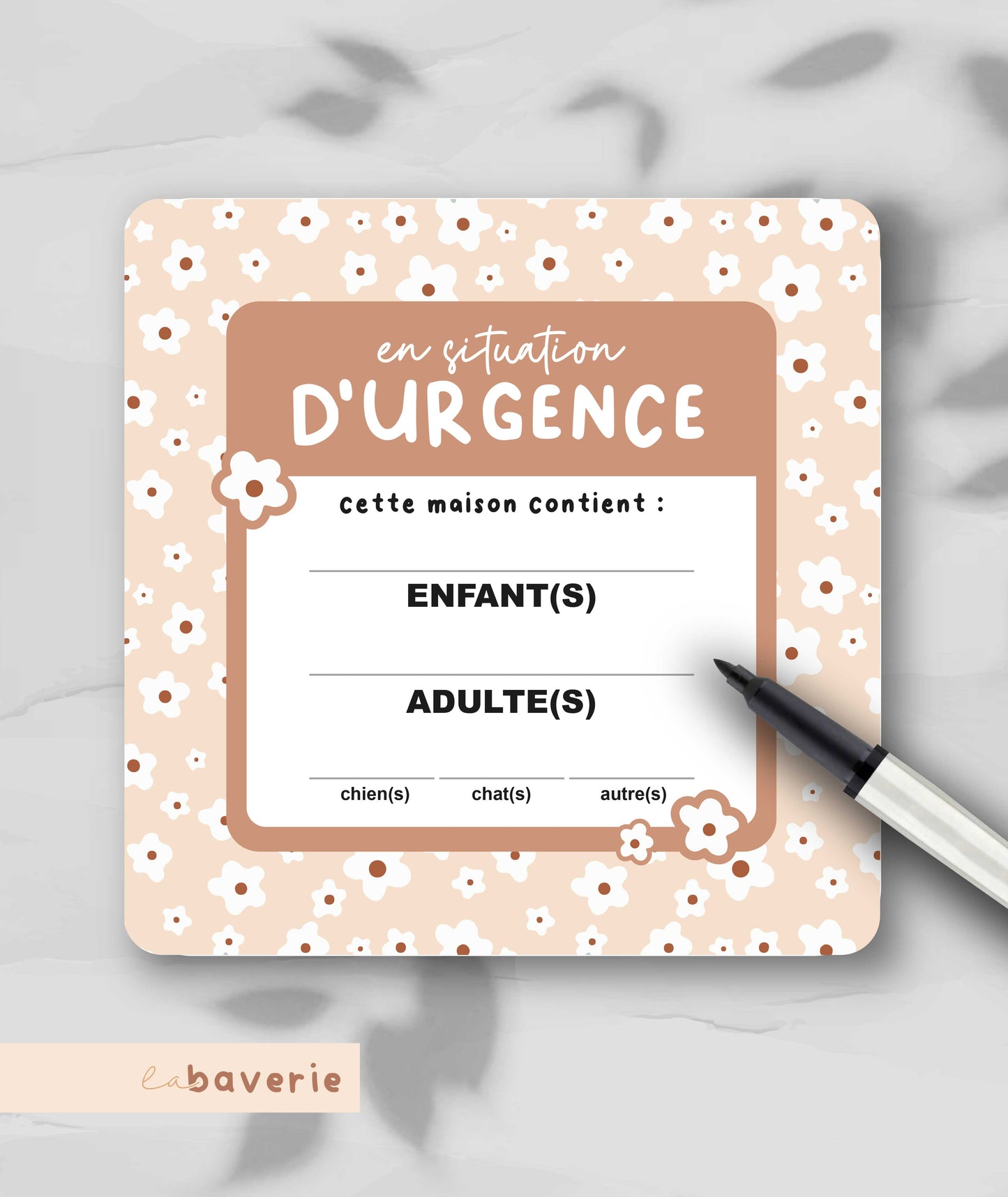 Autocollant d'urgence