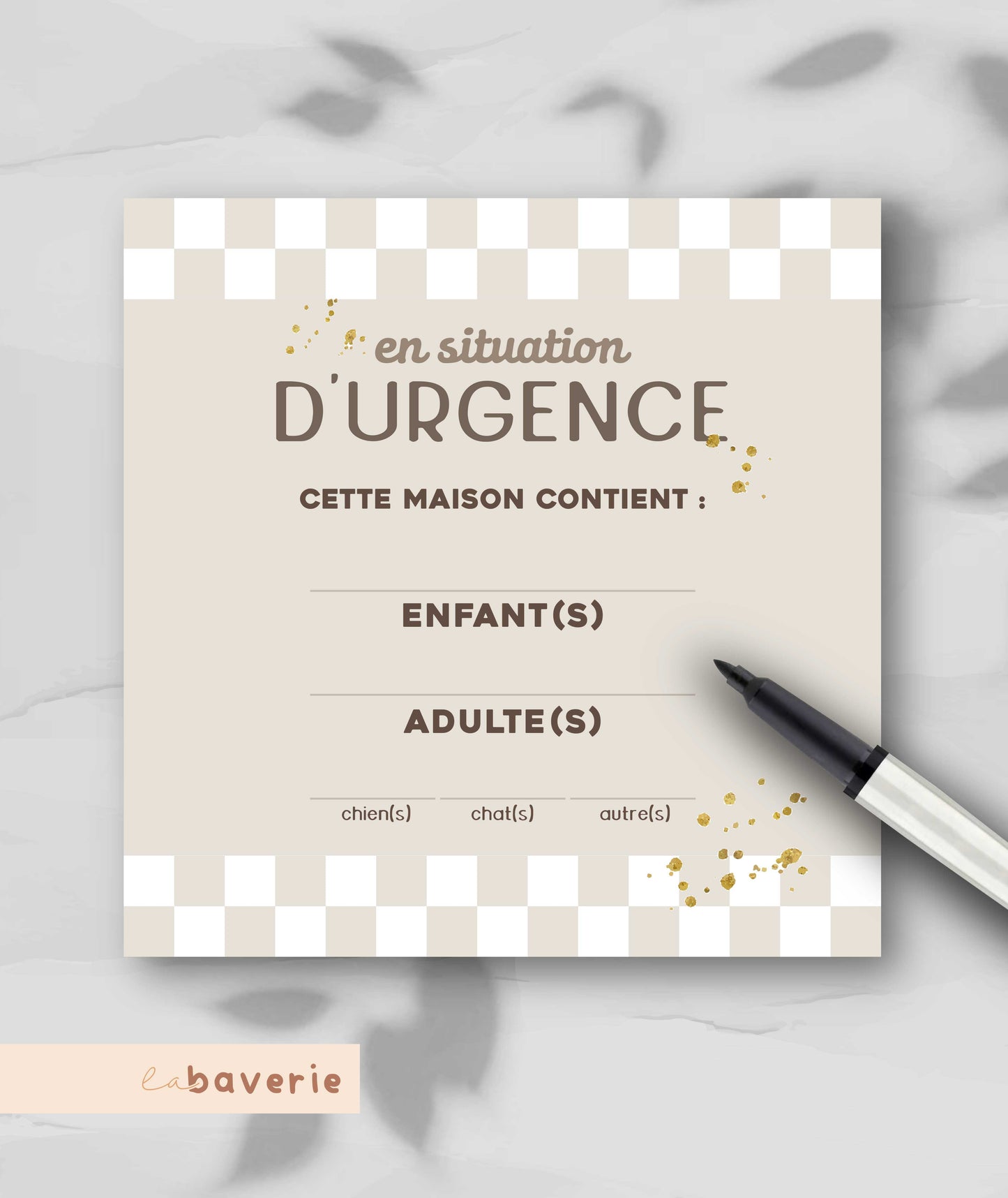 Autocollant d'urgence