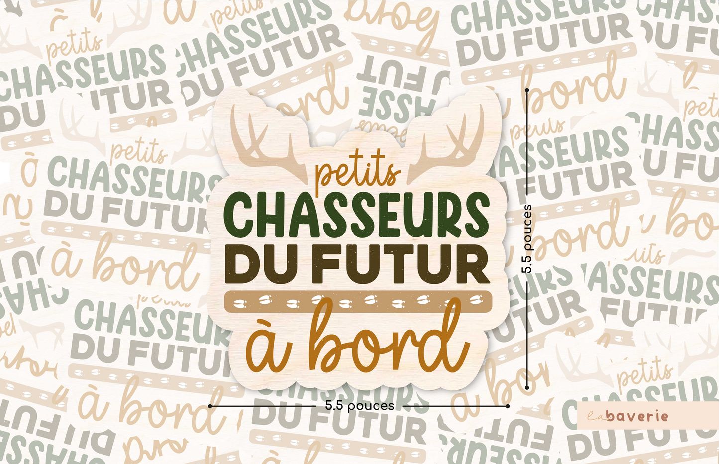 Autocollant voiture « Petits chasseurs du futur à bord »