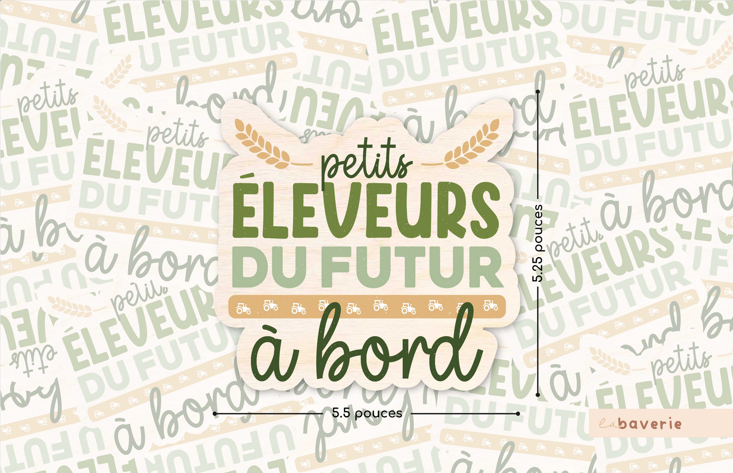 Autocollant voiture « Petits éleveurs du futur à bord »