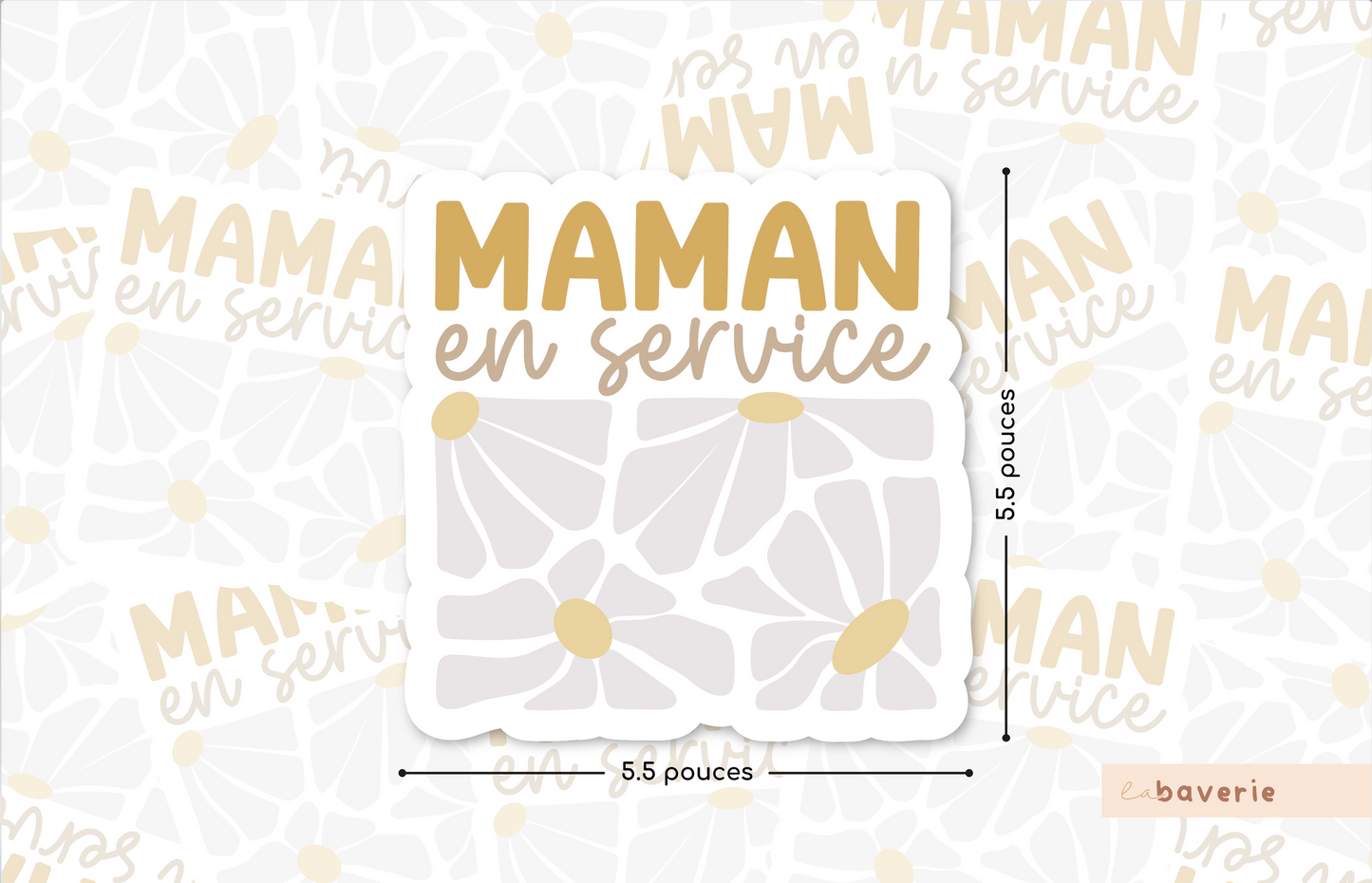 Autocollant voiture « Maman en service »