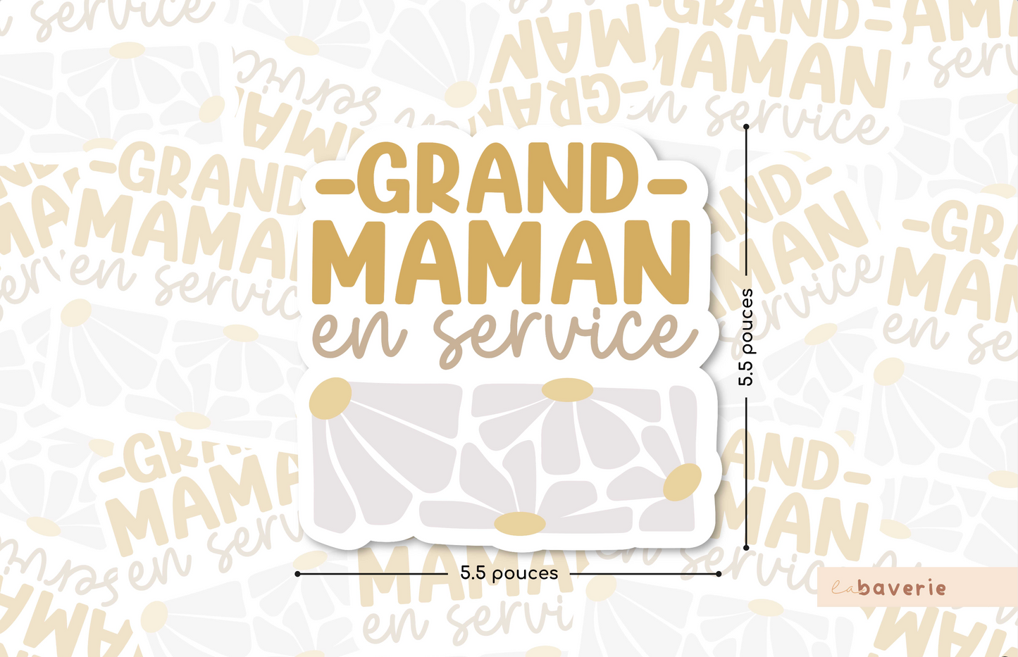 Autocollant voiture « Grand-maman en service »
