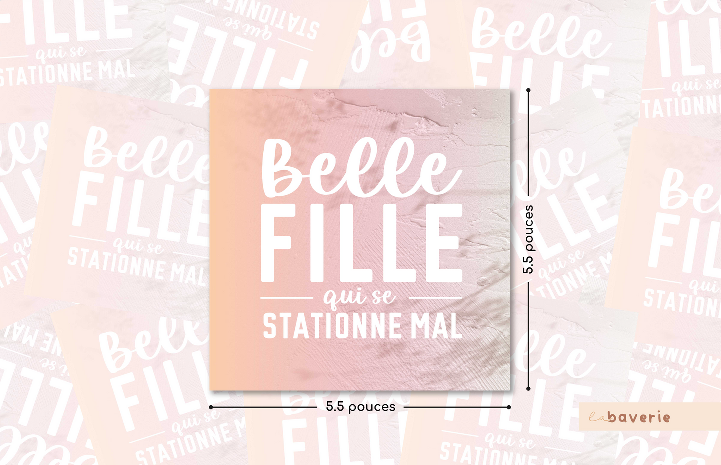 Autocollant voiture « Belle fille qui se stationne mal »