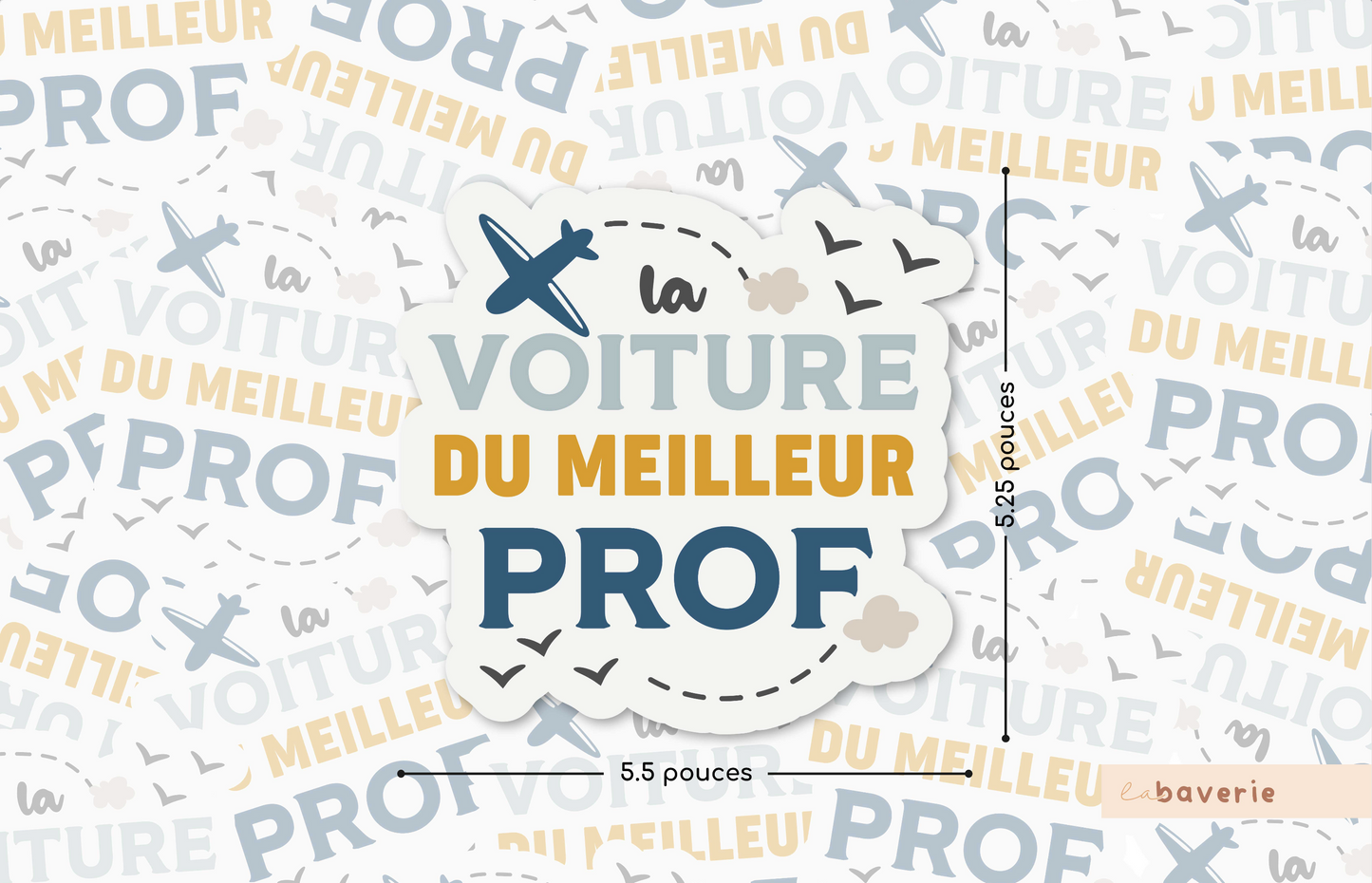 Autocollant voiture « La voiture du meilleur prof »