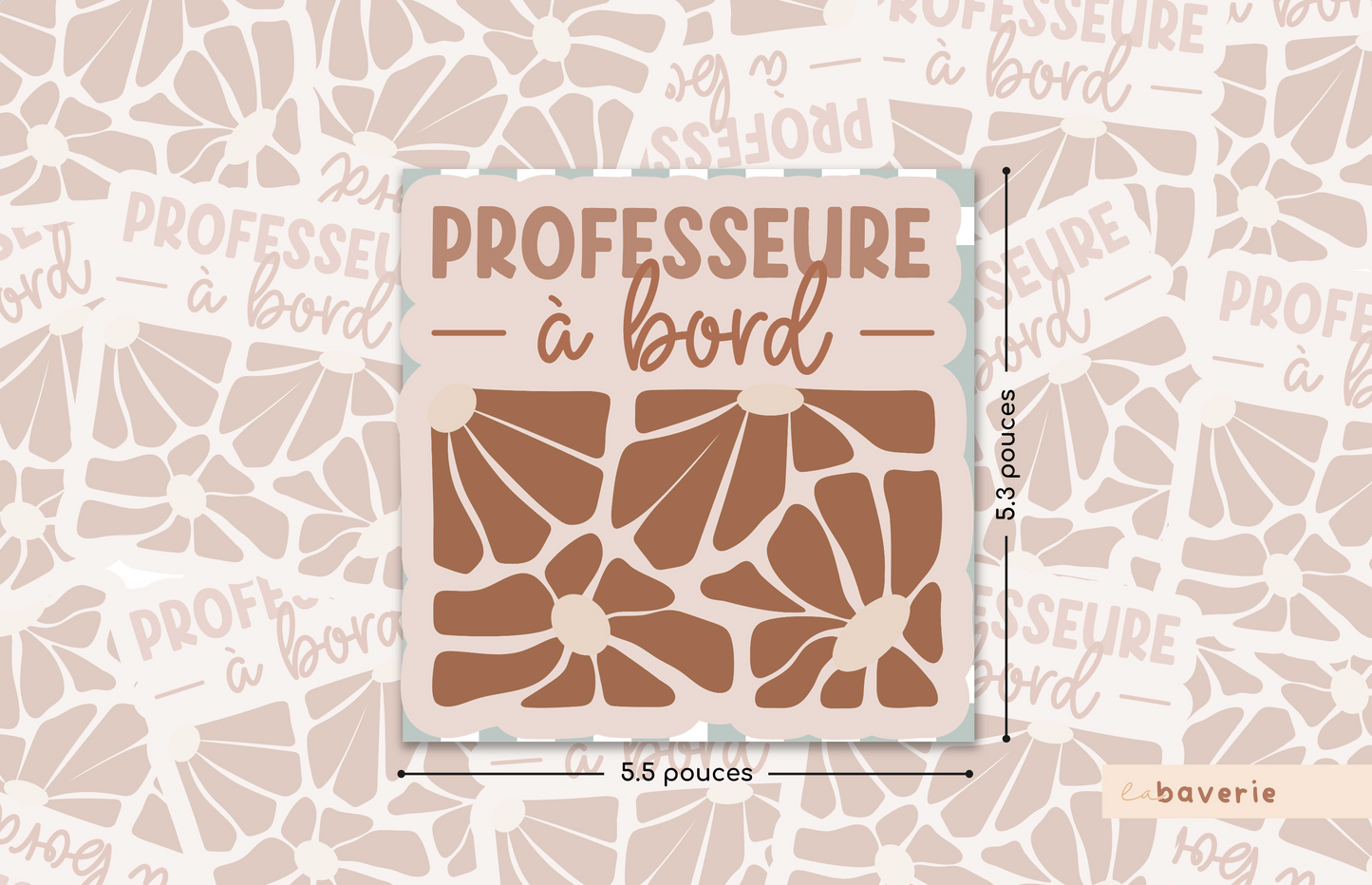 Autocollant voiture « Professeure à bord »