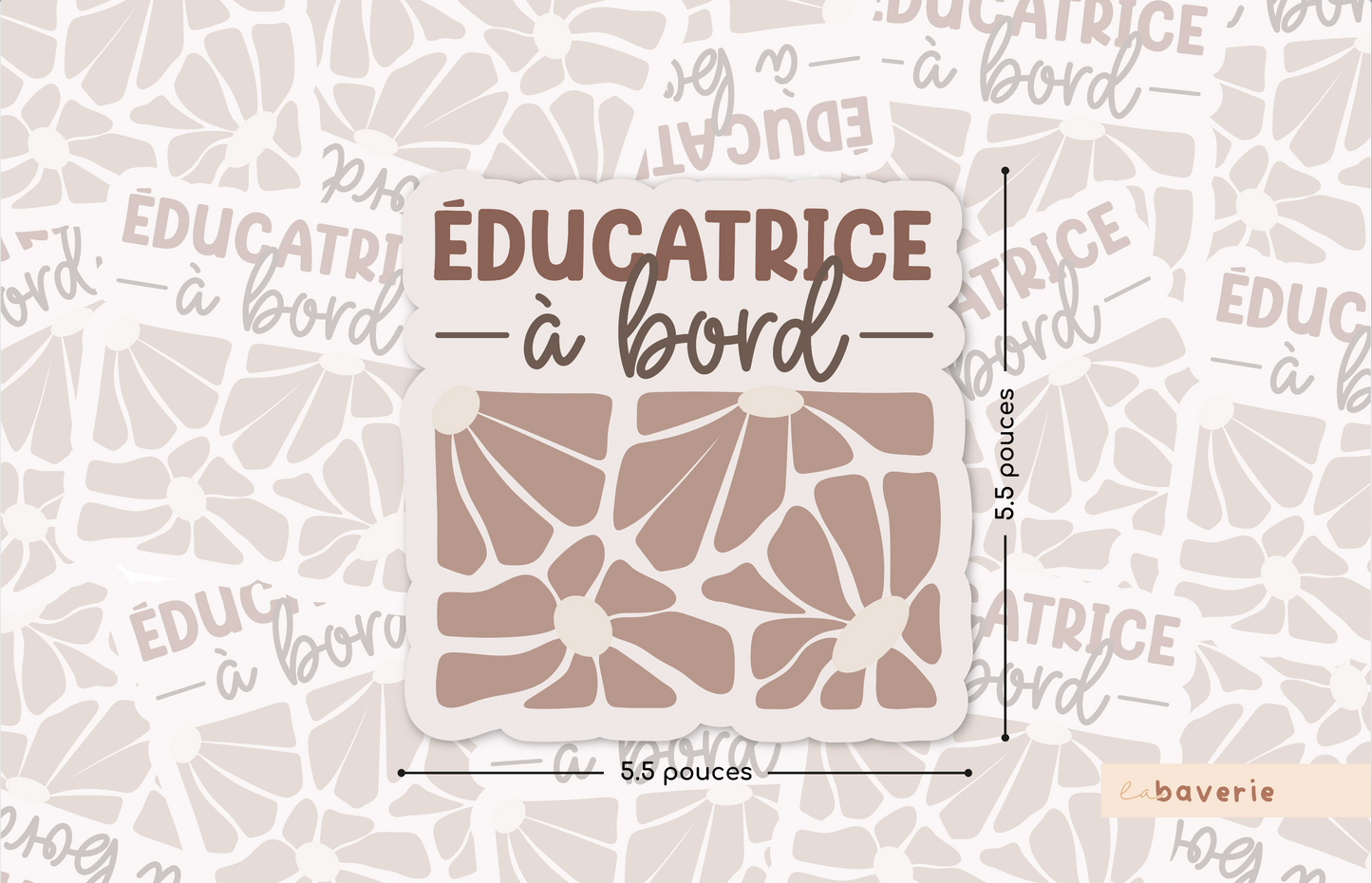 Autocollant voiture « Éducatrice à bord »