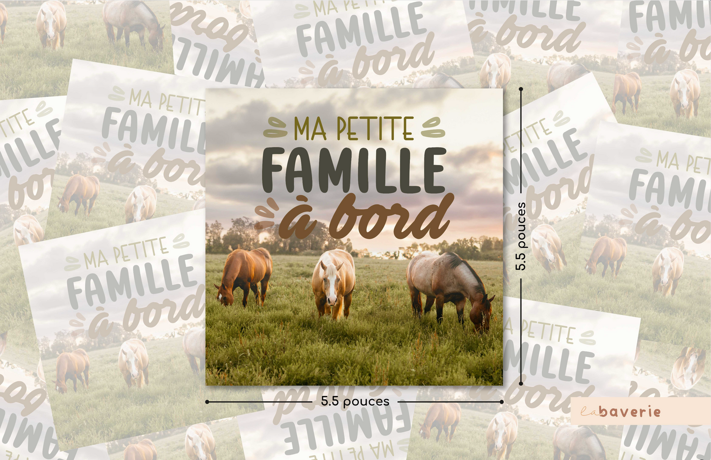 Autocollant voiture « Ma petite famille à bord »