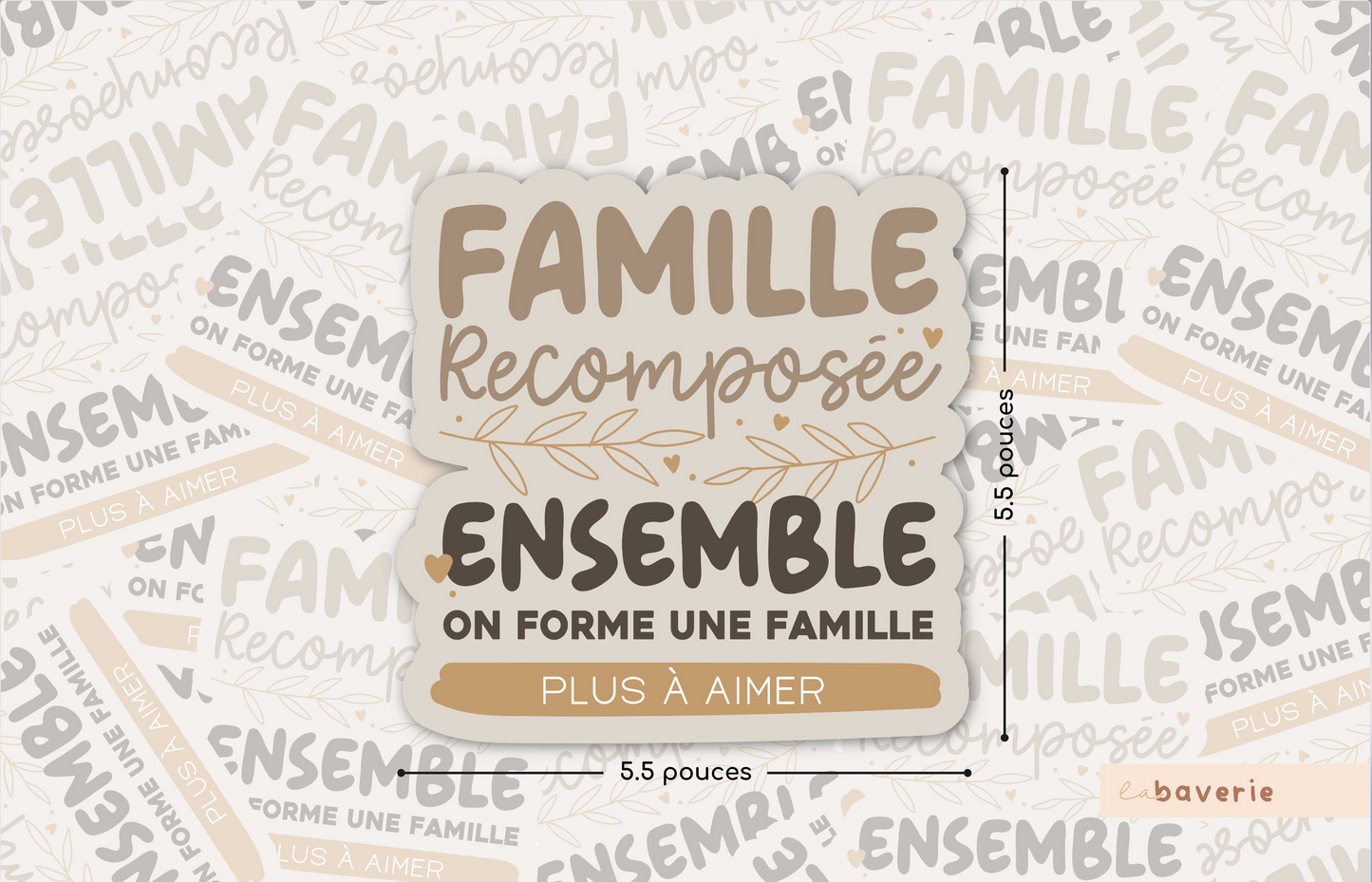 Autocollant voiture « Famille recomposée »