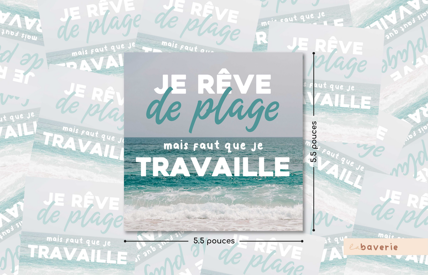 Autocollant voiture « Je rêve de plage »