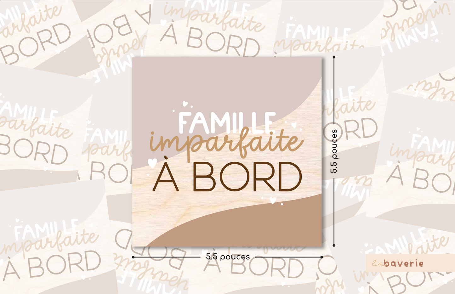 Autocollant voiture « Famille imparfaite à bord »