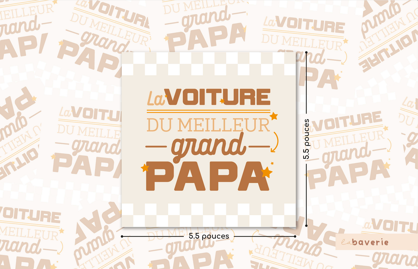 Autocollant voiture « La voiture du meilleur grand-papa »