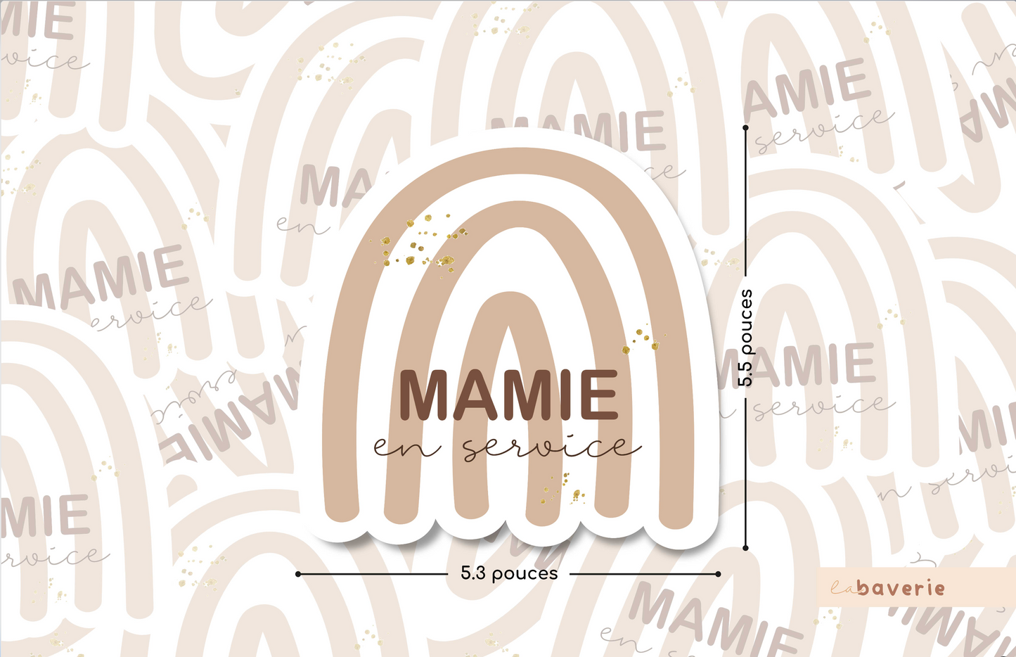 Autocollant voiture « Mamie en service »