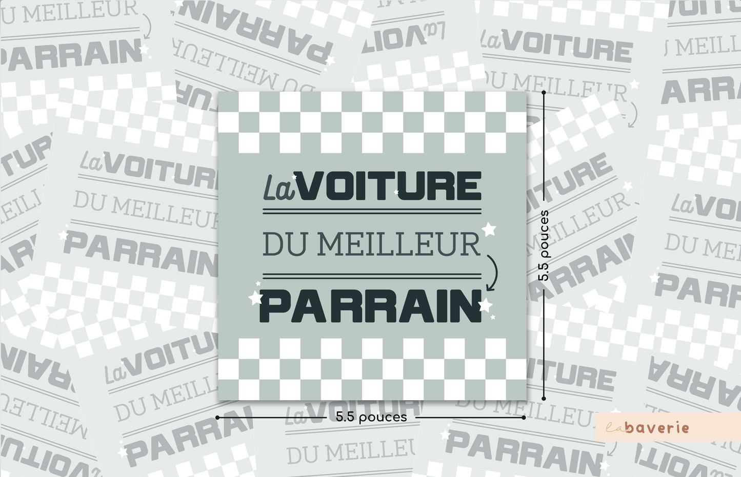 Autocollant voiture « La voiture du meilleur parrain »