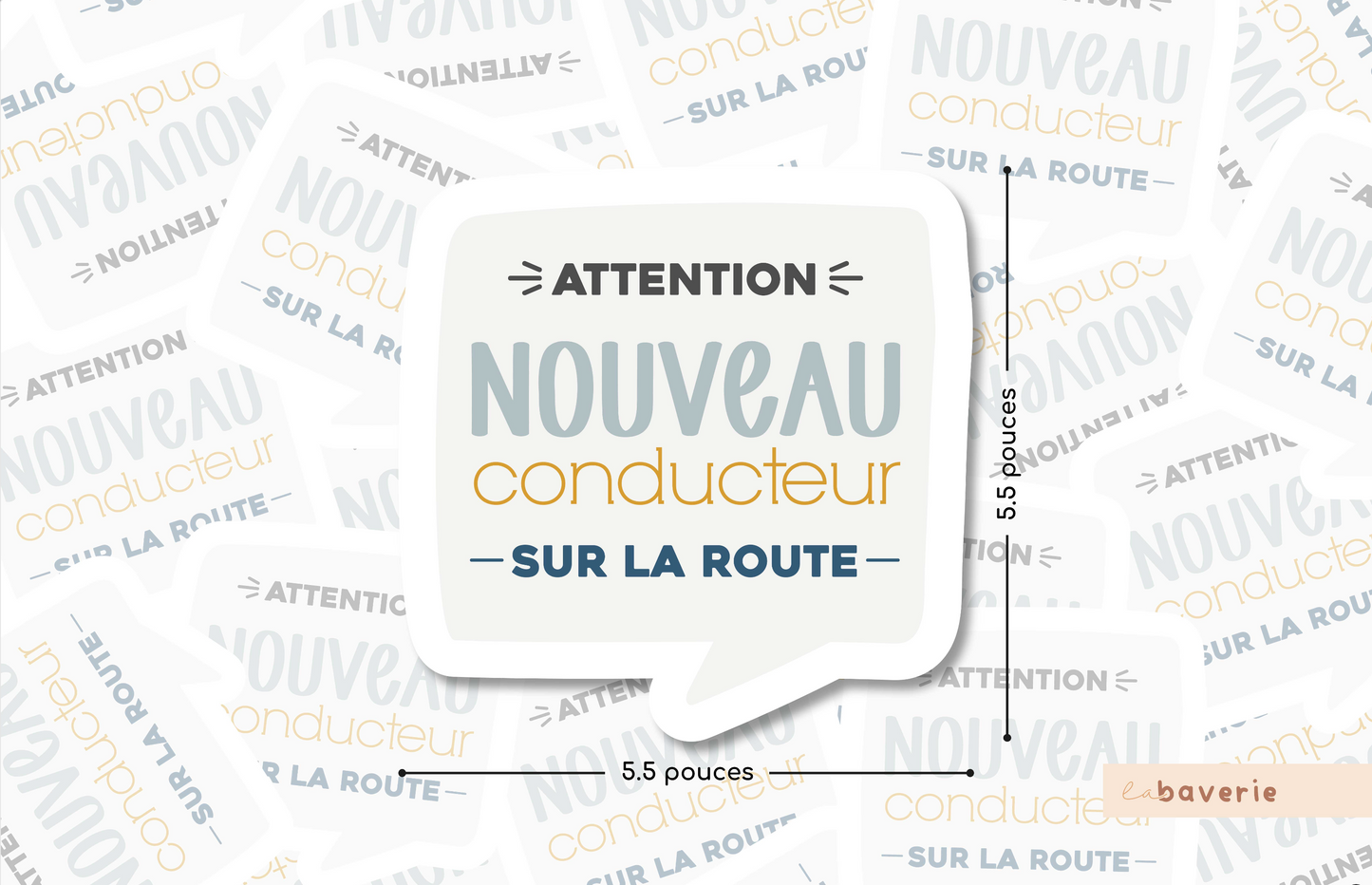 Autocollant voiture « Attention nouveau conducteur »