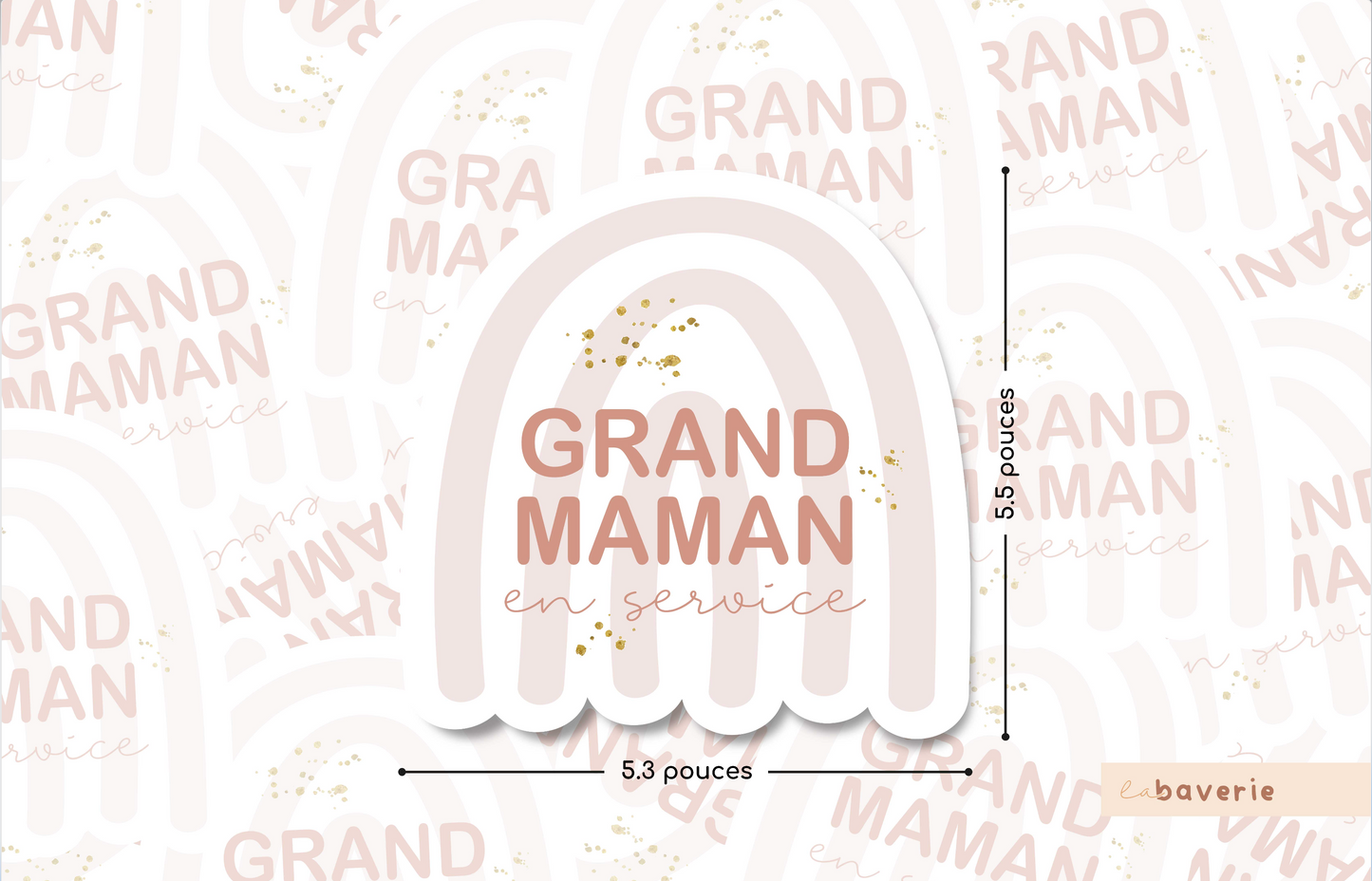 Autocollant voiture « Grand-maman en service »