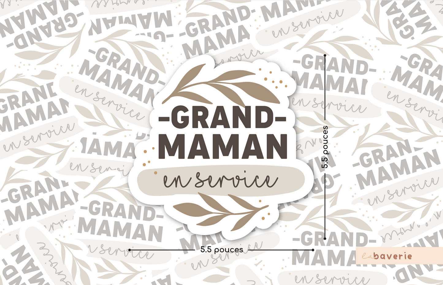 Autocollant voiture « Grand-maman en service »