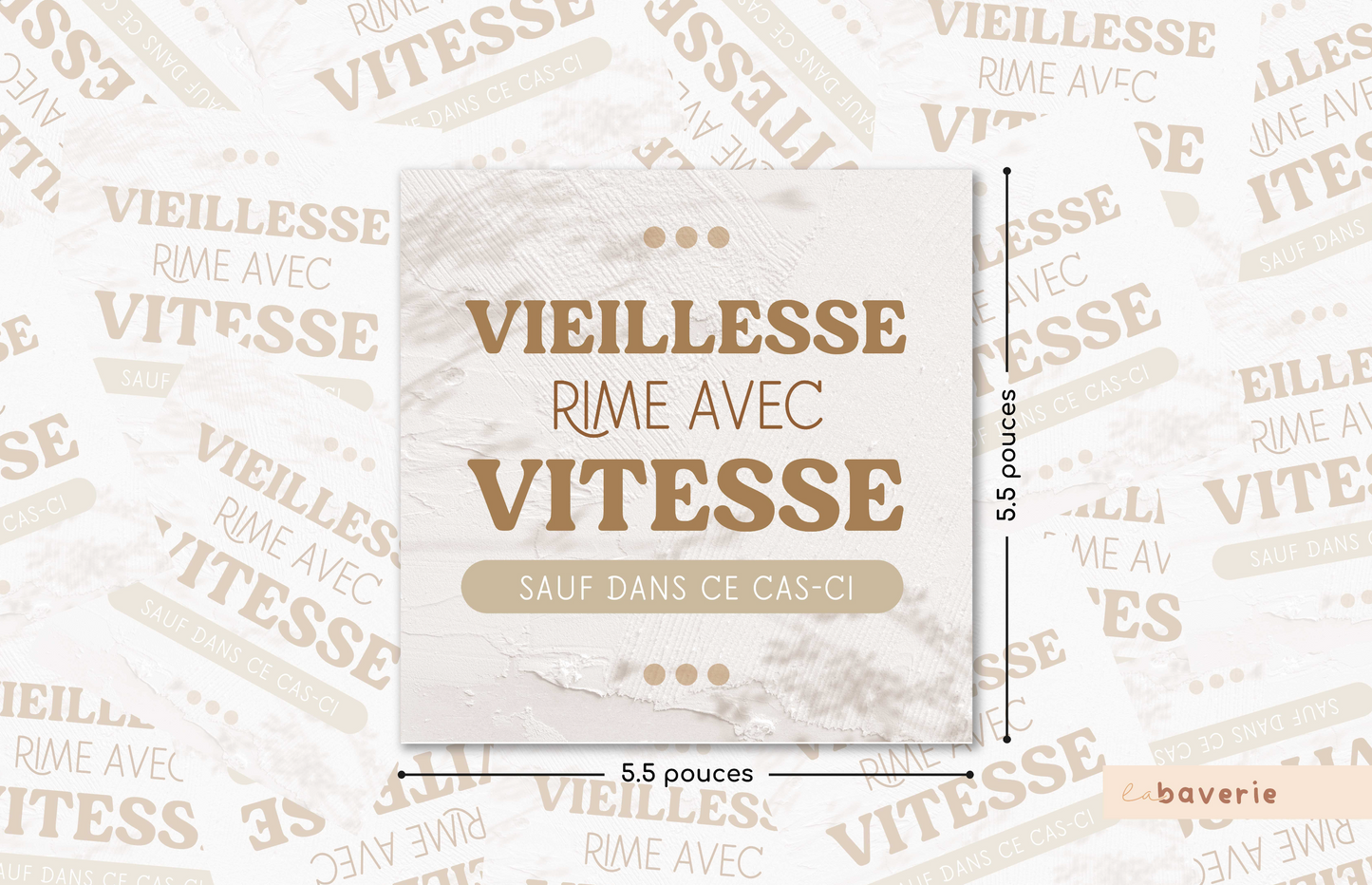 Autocollant voiture « Vieillesse rime avec vitesse »