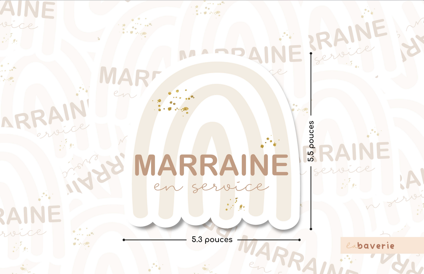 Autocollant voiture « Marraine en service »