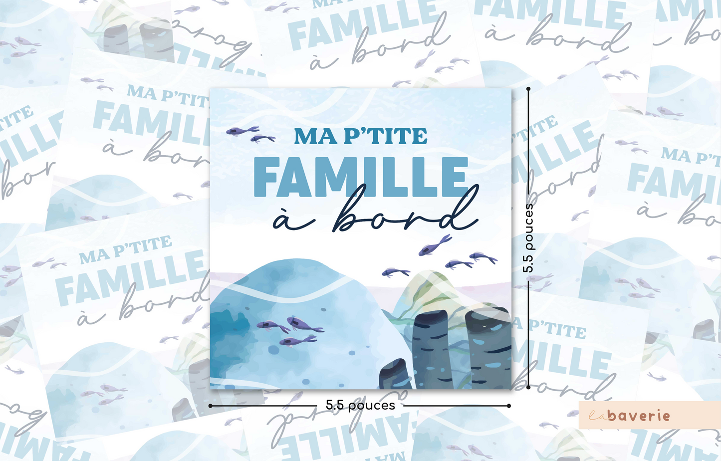 Autocollant voiture « Ma p'tite famille à bord »