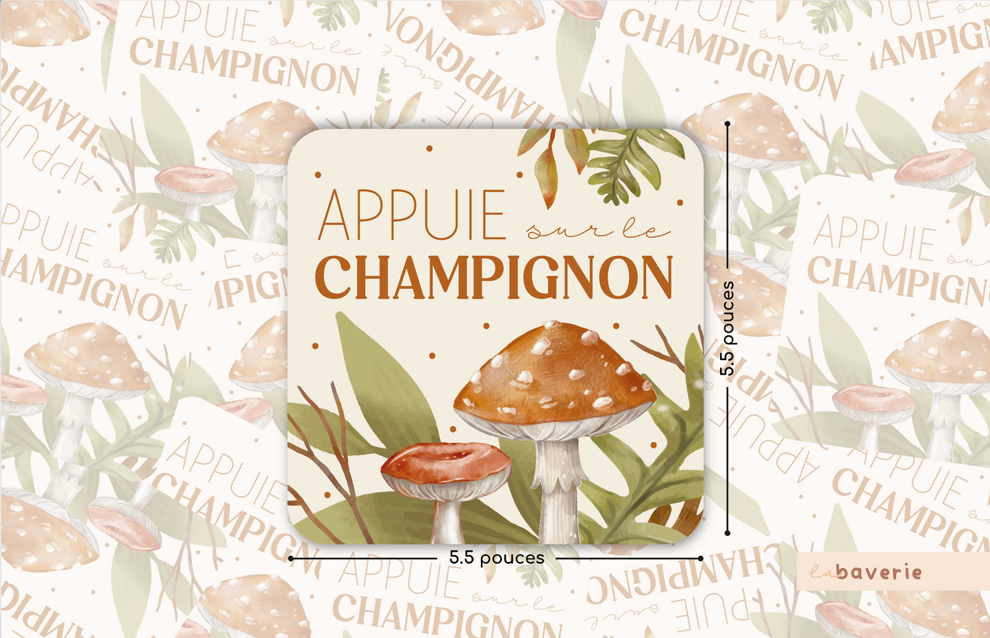 Autocollant voiture « Appuie sur le champignon »