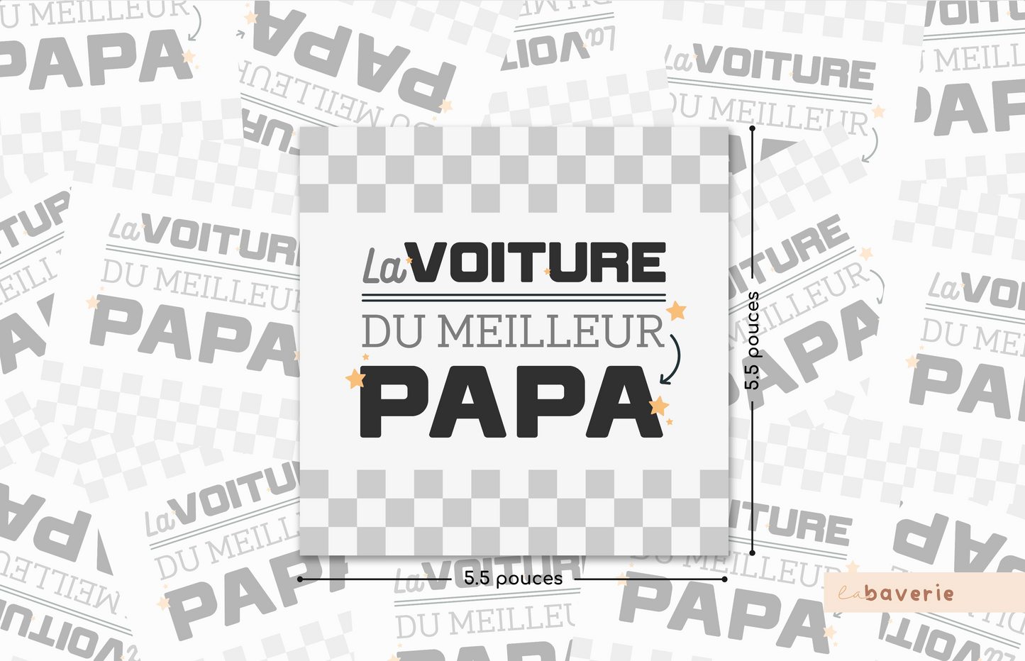 Autocollant voiture « La voiture du meilleur papa »
