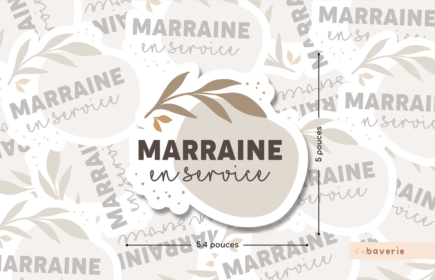 Autocollant voiture « Marraine en service »