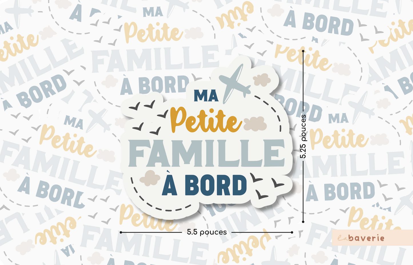 Autocollant voiture « Ma petite famille à bord »