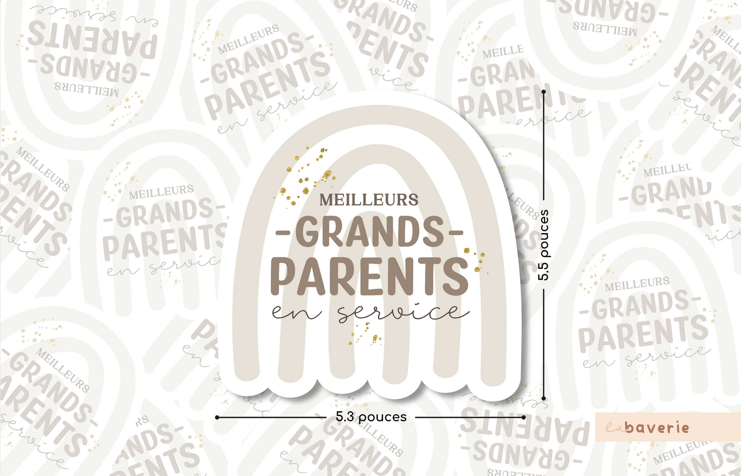 Autocollant voiture « Meilleurs grands-parents en service »