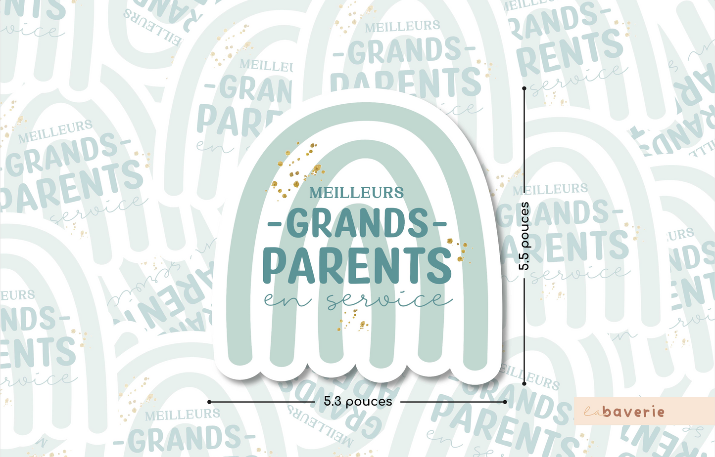 Autocollant voiture « Meilleurs grands-parents en service »