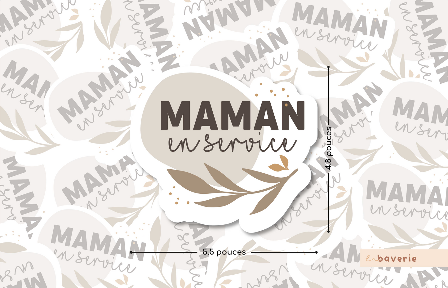 Autocollant voiture « Maman en service »