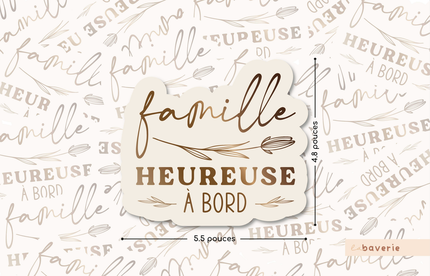 Autocollant voiture « Famille heureuse à bord »