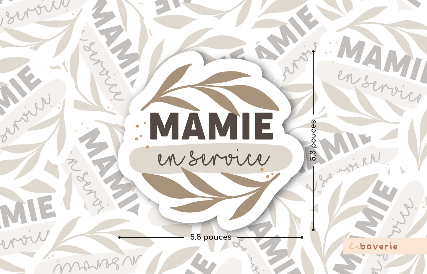 Autocollant voiture « Mamie en service »