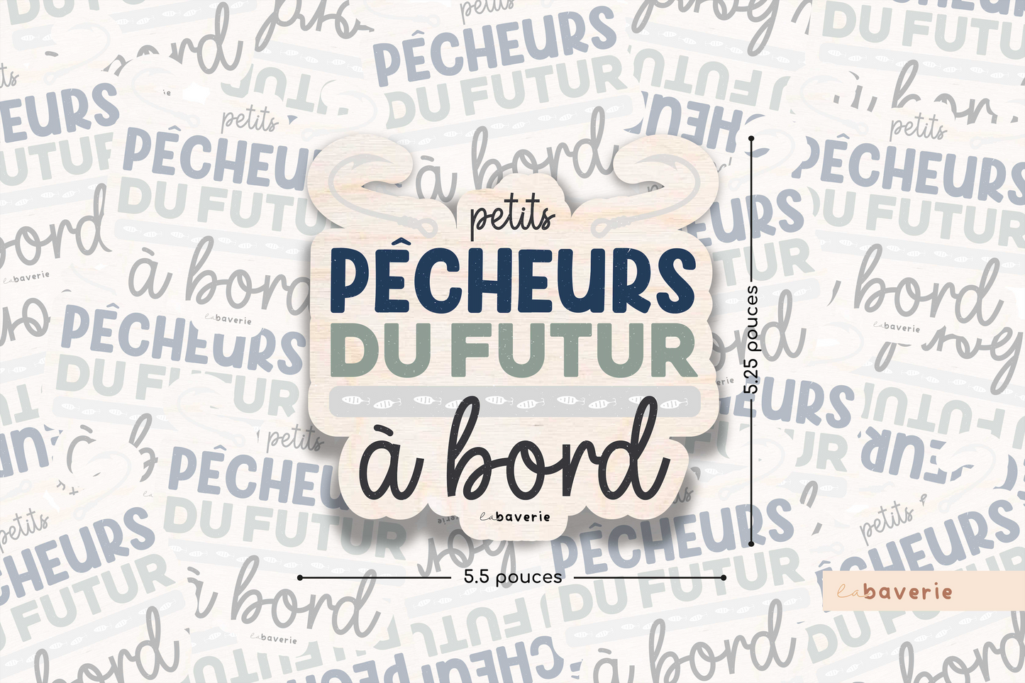 Autocollant voiture « Petits pêcheurs du futur à bord »