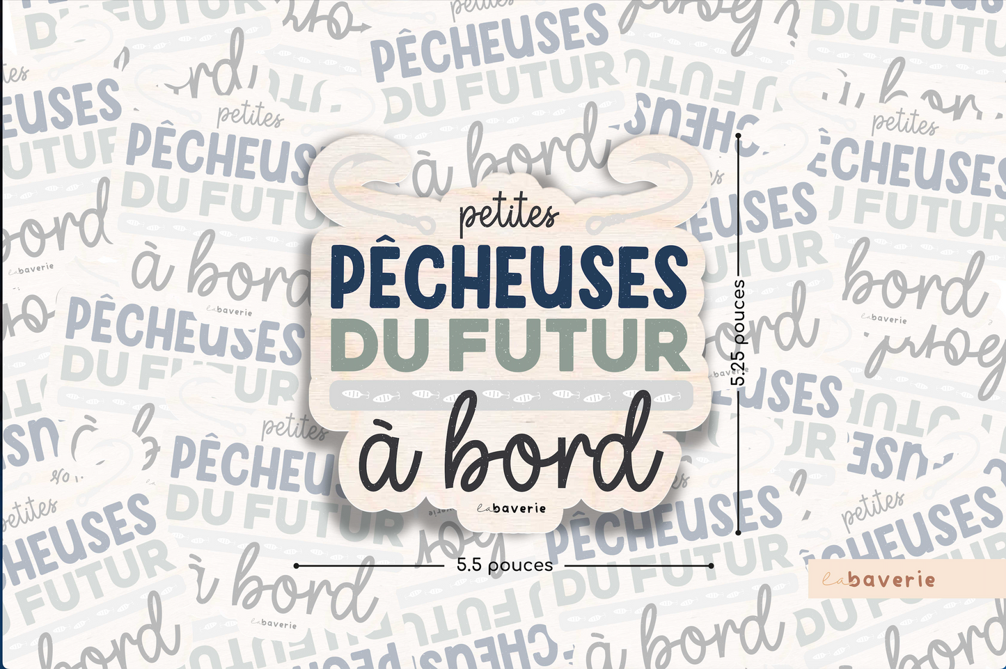 Autocollant voiture « Petites pêcheuses du futur à bord »