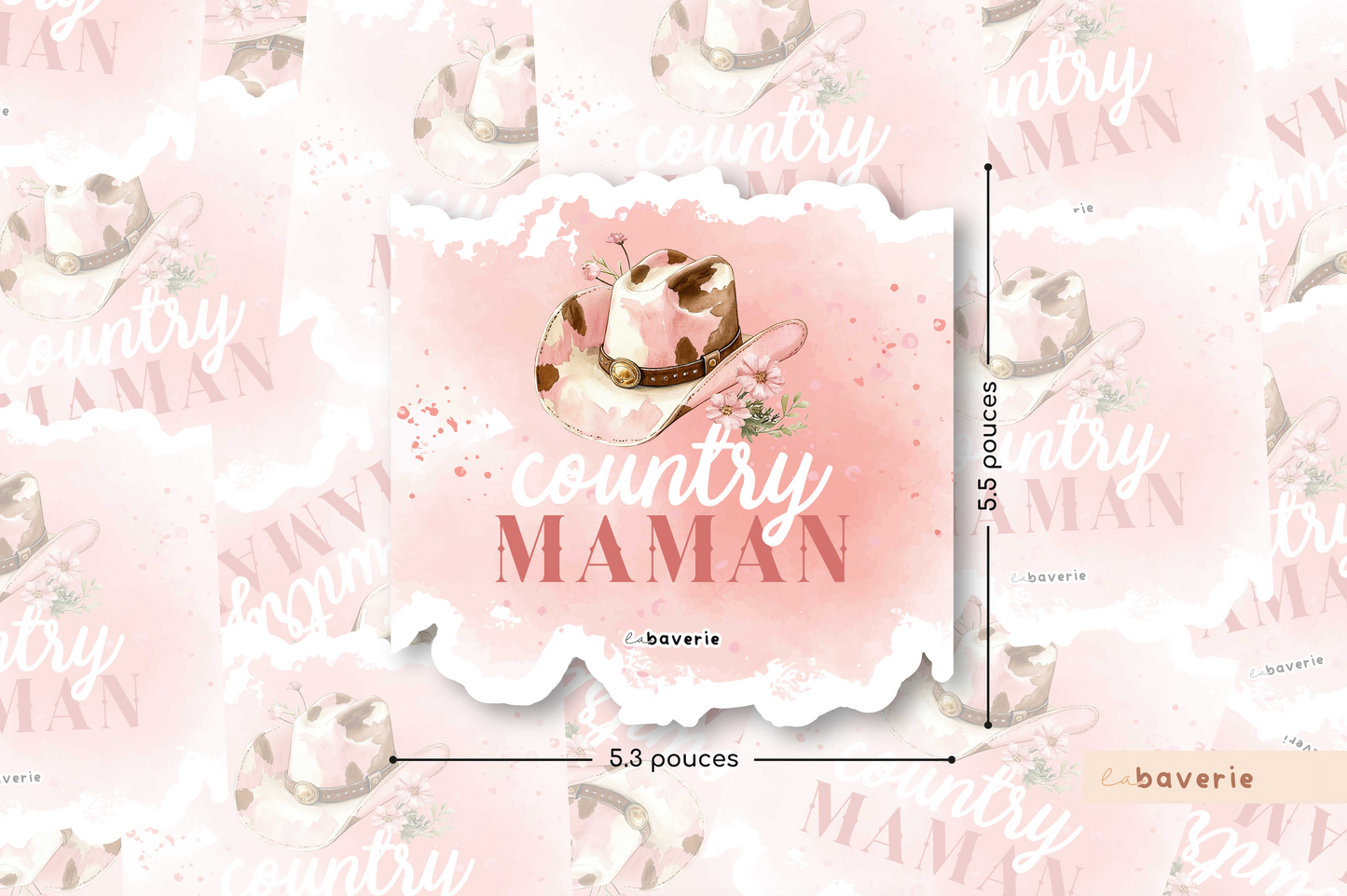 Autocollant voiture « Country Maman »