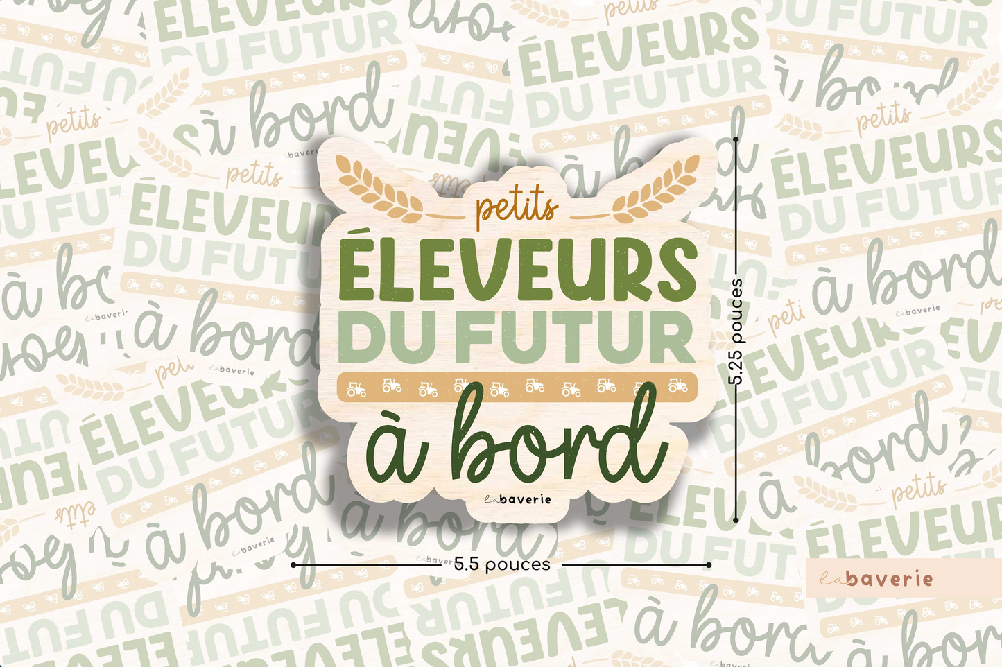 Autocollant voiture « Petits éleveurs du futur à bord »