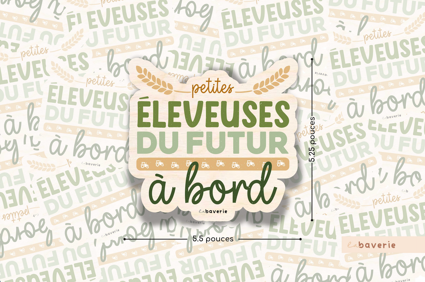 Autocollant voiture « Petites éleveuses du futur à bord »