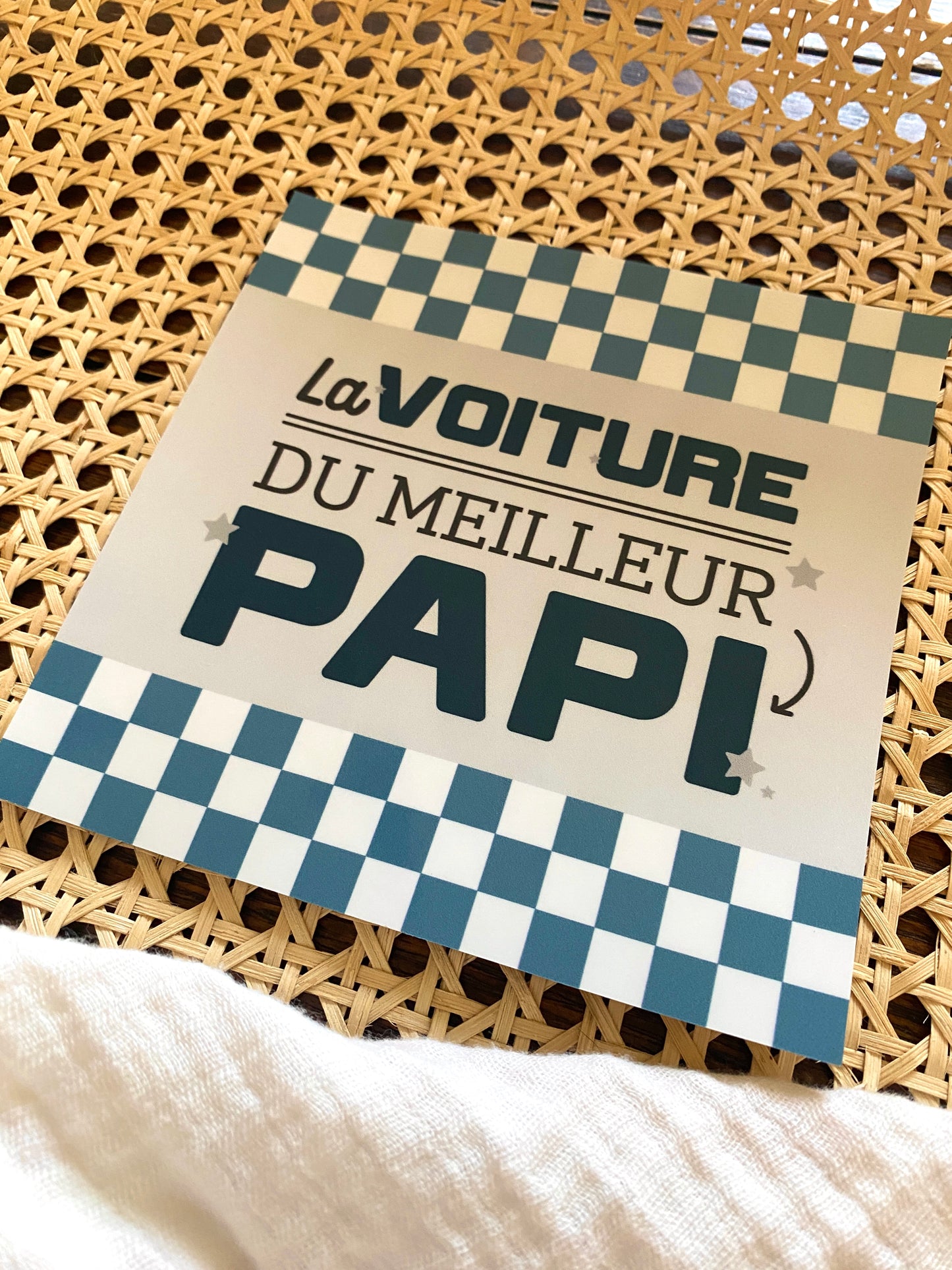 Autocollant voiture « La voiture du meilleur papi »