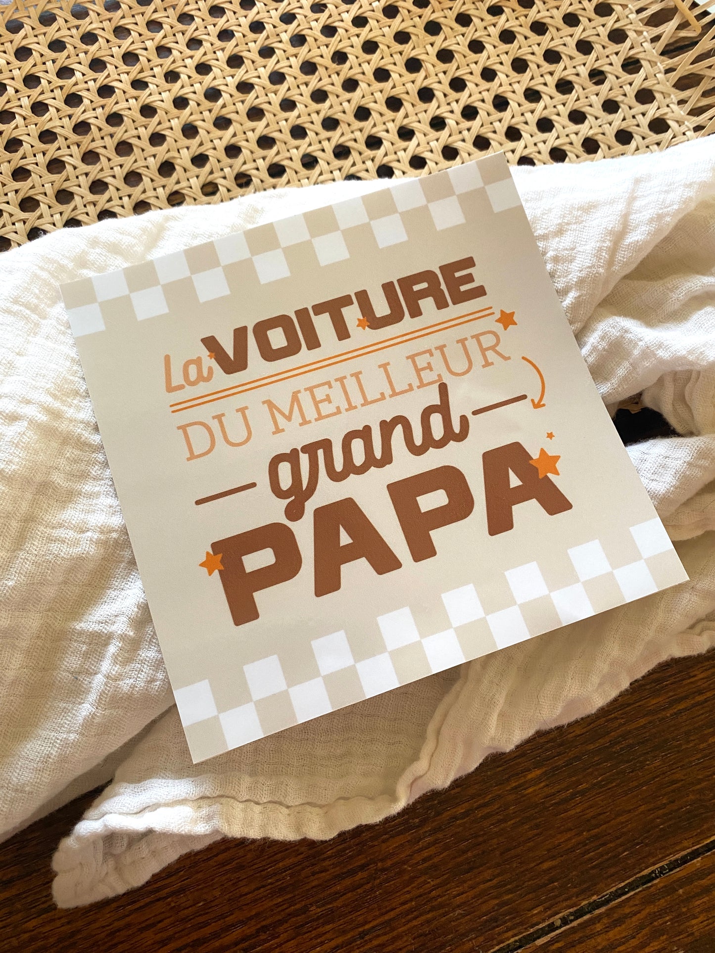 Autocollant voiture « La voiture du meilleur grand-papa »