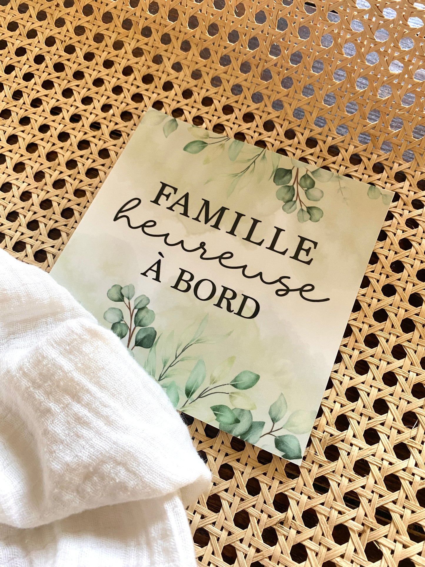 Autocollant voiture « Famille heureuse à bord »