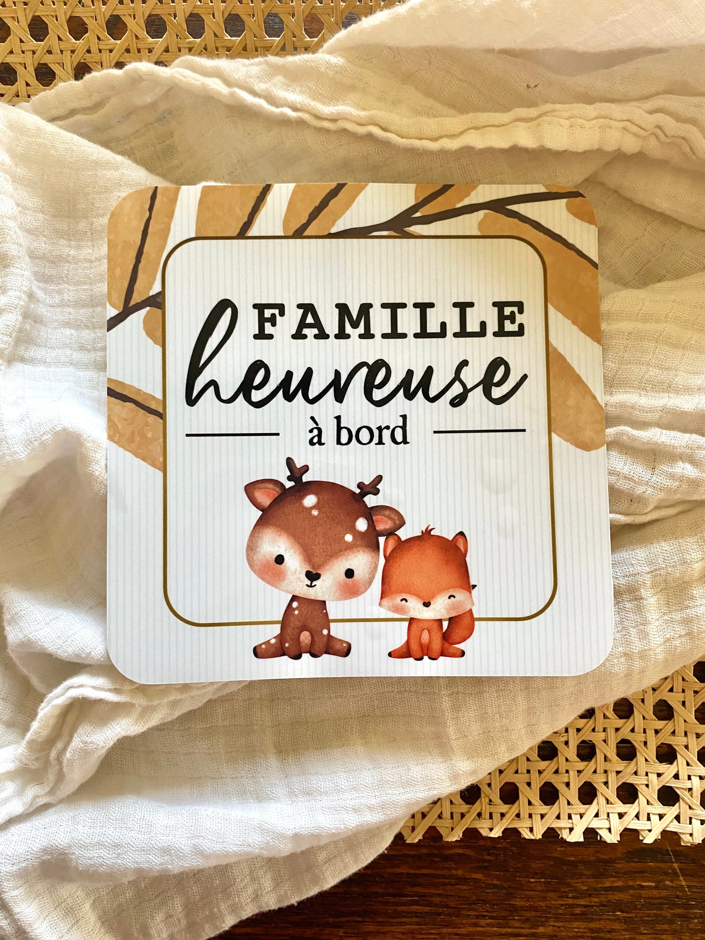 Autocollant voiture « Famille heureuse à bord »