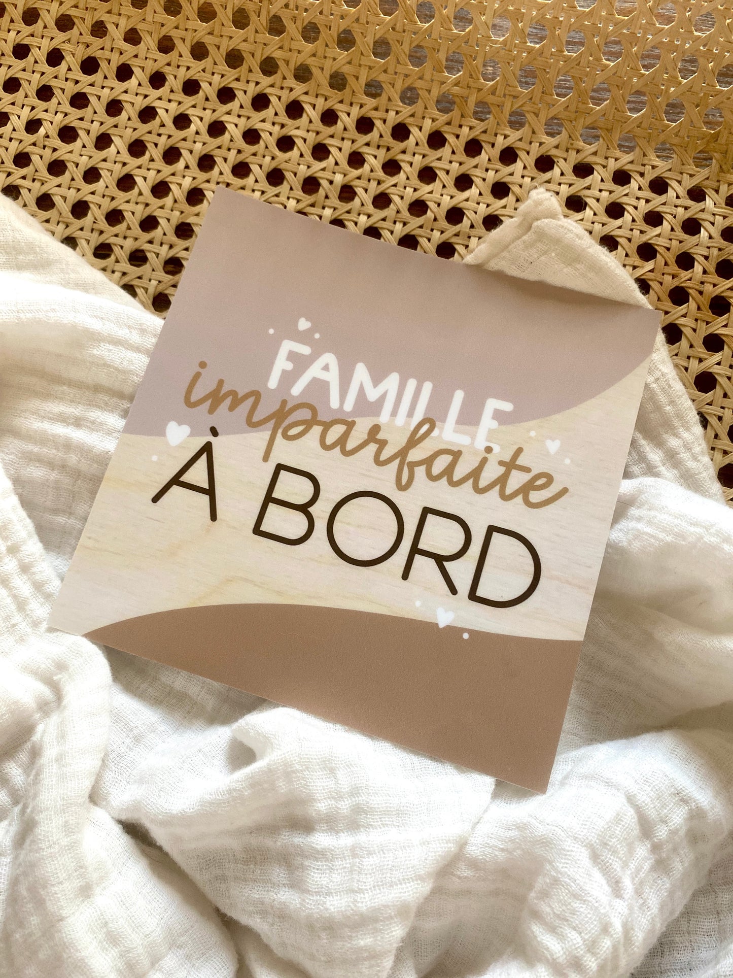 Autocollant voiture « Famille imparfaite à bord »