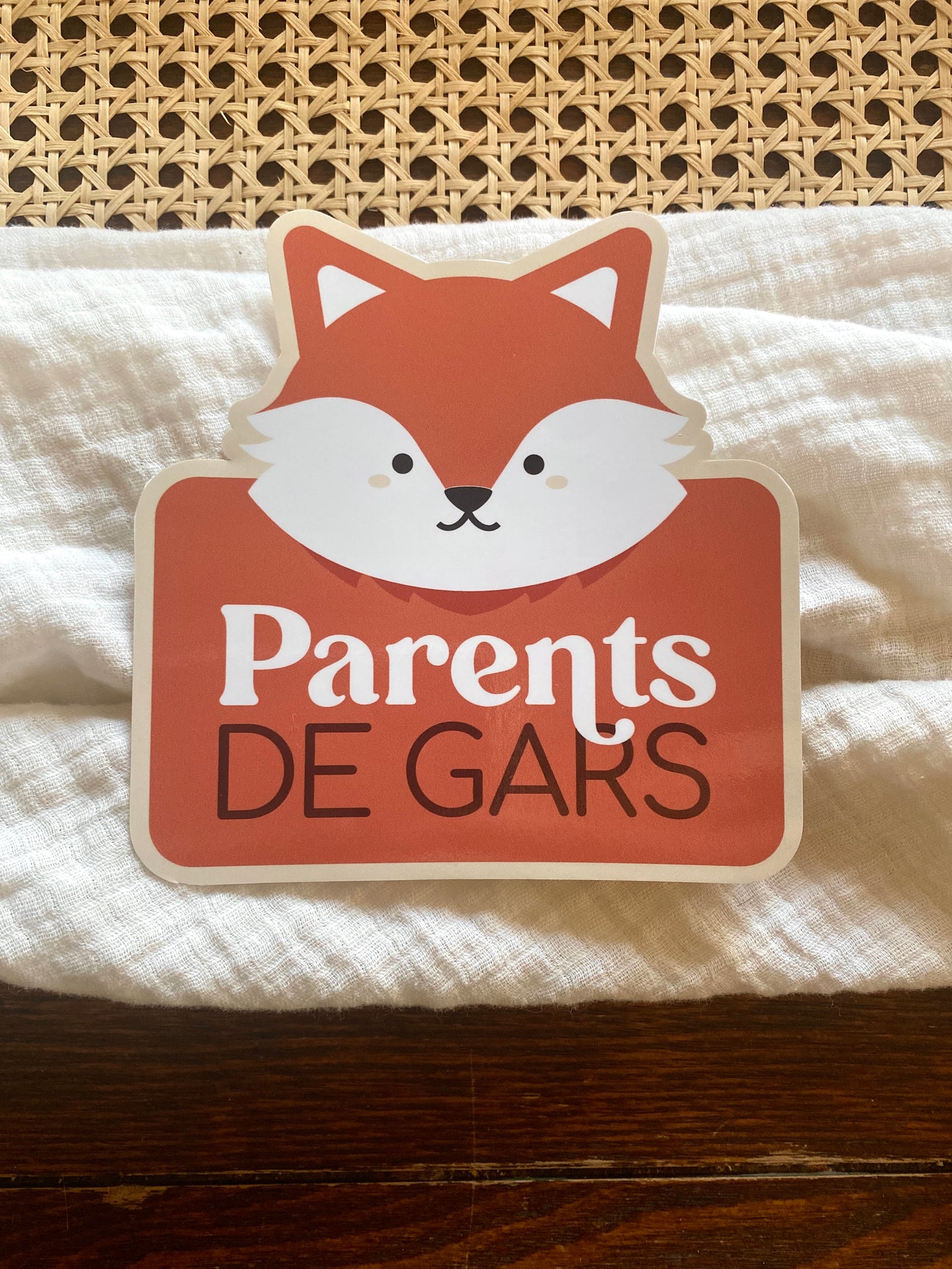 Autocollant voiture « Parents de gars »