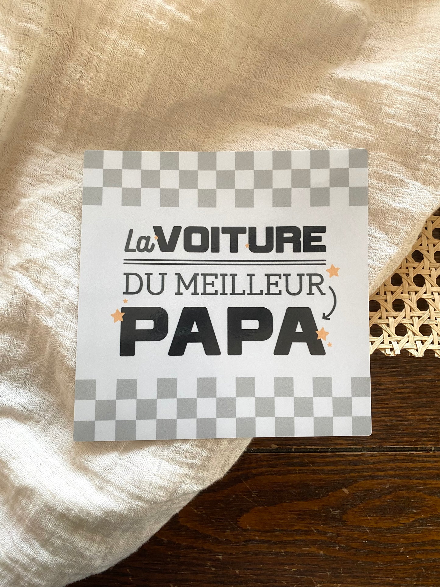 Autocollant voiture « La voiture du meilleur papa »