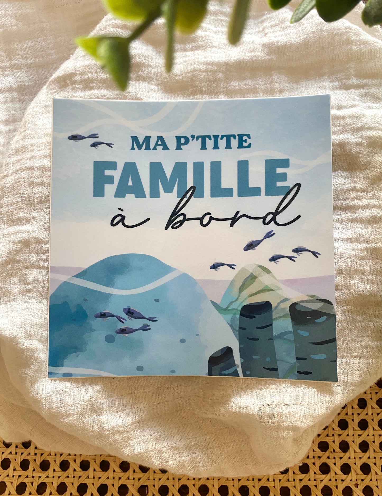 Autocollant voiture « Ma p'tite famille à bord »